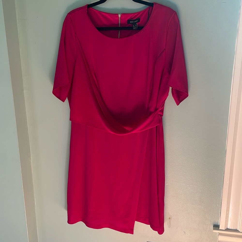 Vibrant Magenta Short Sleeve Dress